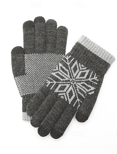  Per uomo 1 Paio Invernali Guanti lavorati a maglia Guanti senza dita Sport Moda Sport e Outdoor Guanti Calore Termico Pile Blocco di colori Fiocco di neve Autunno Nero Blu marino Grigio