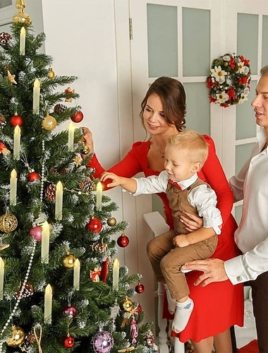  10 sztuk Zdalnie Sterowanych Elektronicznych Lamp Świecowych z Klipsami do Świąt Bożego Narodzenia na Imprezy Atmosferyczne Zasilanie Baterią Nowy Rok Urodziny Walentynki Restauracja Dekoracja Choinki