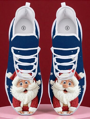  мужские рождественские кроссовки с принтом Санта-Клауса и эльфа — веселая и удобная обувь для рождественских покупок, семейных посиделок и праздничных торжеств
