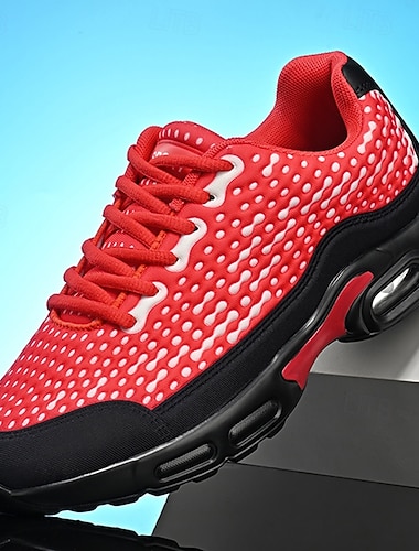  scarpe da ginnastica da uomo rosse da corsa: design traspirante e resistente, ideali per gli obiettivi di fitness natalizi e per il comfort quotidiano
