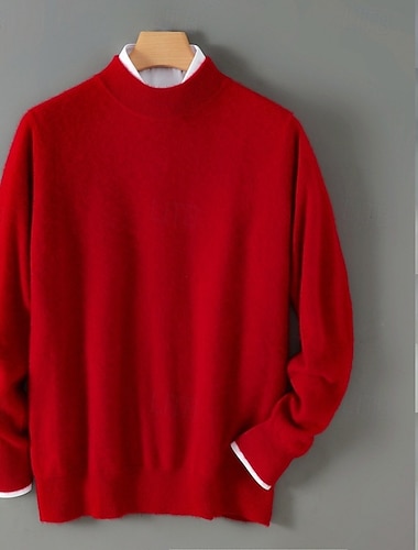  heren premium pure wol kasjmier ronde hals trui klassieke gebreide trui zacht warm ademend