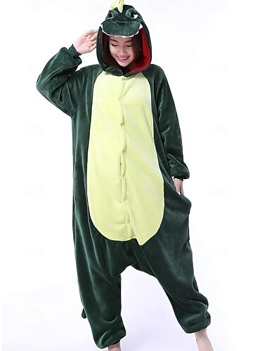  Karneval Einfarbig Onesie-Kostüm Karnevalskostüm Drachen Dinosaurier Pyjamas-Einteiler Kigurumi-Pyjamas Für Erwachsene Männer und Frauen Weihnachten Karneval Neujahr Karikatur