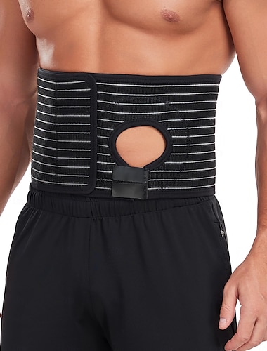  Nastavitelný stomický pás pro muže a ženy, kryty stomických podpůrných pásů s otvorem/otvorem pro stomii, kolostomii, ileostomii, urostomický sáček, pomůcky pro potahování břišní stomie a kýly po