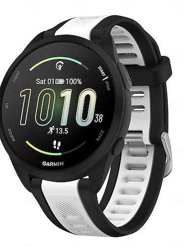  Uhrenarmband für Garmin Vivoactive 6 5 Approach S50 S70 S42 Forerunner 165 55 Vívomove Sport Venu Sq 2 Plus D2 Air X10 Silikon Ersatz Gurt Schnellverschluss 22 mm Verstellbar Sportarmband Moderne
