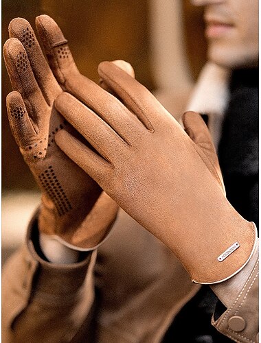  Guantes táctiles de poliéster para hombre, multicolor, suaves y cálidos, perfectos para el invierno y actividades al aire libre.