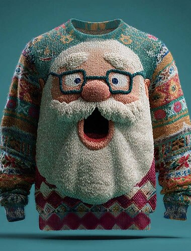  Ošklivý vánoční svetr Pánské Ježíšek 3D tisk Pulovrový svetr Úplet Výstřih ke krku Na běžné nošení Venkovní Vánoční dárky Dovolená Zahřívací Dlouhý rukáv Podzim Zima Rubínově červená Trávová zelená