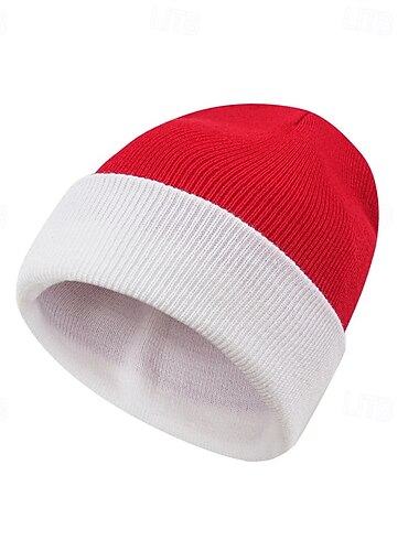  Herren Unisex Beanie Mütze Wintermützen Beanies Winter Beanie Winter Beanie Mütze Schwarz Weiß Acrylfasern Gestrickt Gemütlich Alltagskleidung Einfarbig Warm