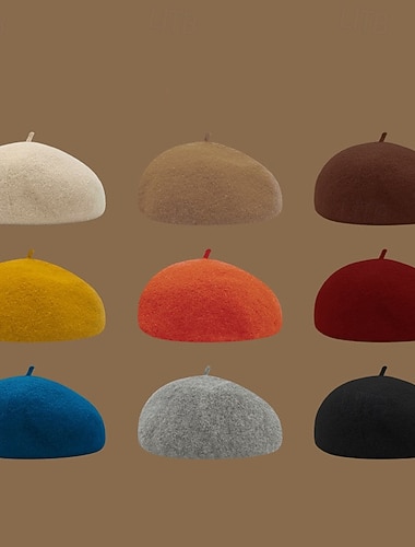  Damen Hut Baskenmütze Winddicht Warm Alltagskleidung Wochenende Fleece Einfarbig