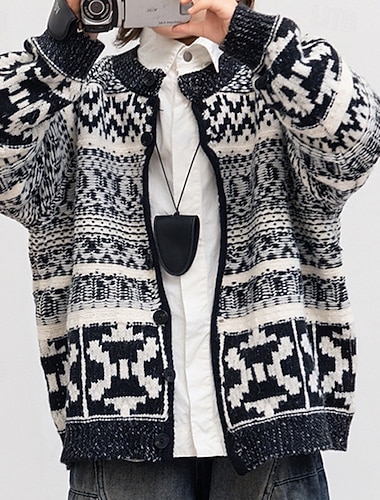  Gyerekek Fiú Pulóver Mértani Hosszú ujj Gombok Szabadtéri Divat Fekete Tél Ruhák 4-12 év