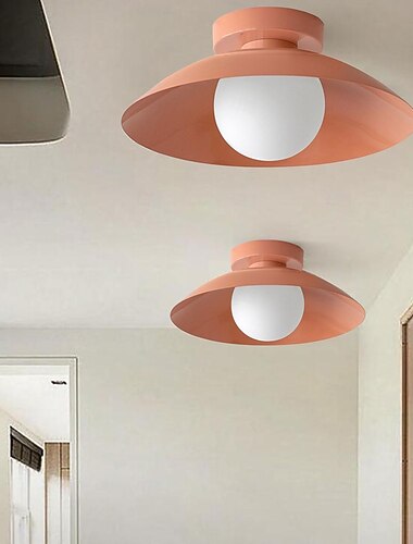  Luminárias de teto de meados do século XX, luminária de teto minimalista nórdica em metal, luminária de teto moderna com globo de vidro, luminária de embutir próxima ao teto para corredor, sala de