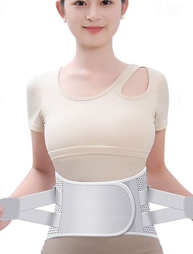  Cinto de suporte lombar leve e respirável para homens e mulheres, adequado para todas as estações do ano. Possui uma faixa fixa para evitar dores nas costas.