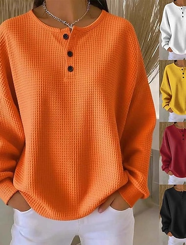  Naisten Neulos Tyylikäs Katutyyli Päivittäin Yhtenäinen väri Joustin V kaula-aukko Punottu Painettu Pitkähihainen Tavalliset topit Neuloa Muodollinen ulko- Koti Musta Valkoinen Kevät Syksy