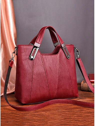  תיק יד דמוי עור לנשים – זמין במגוון צבעים, עיצוב רב-תכליתי עם אפשרויות נשיאה מרובות, מושלם לאירועים יומיומיים וקז'ואליים.