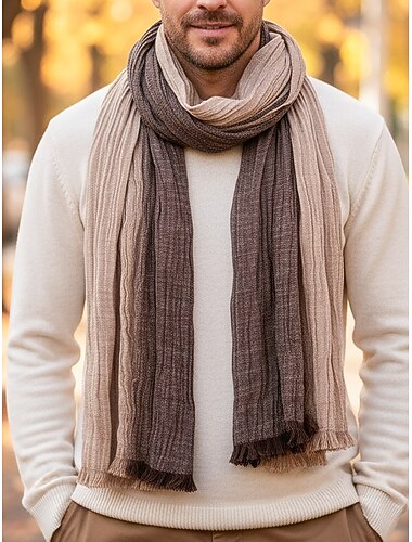  Écharpe en coton et lin pour homme – matière douce et légère, disponible en plusieurs couleurs – idéale pour les tenues décontractées et de plein air