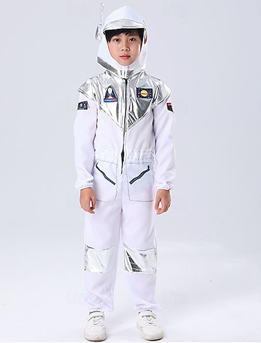  Fancy kostuum Jumpsuit Uniform Astronaut Cosplay Kostuum Kinderen Jongens Halloween Carnaval Feest Prestatie Aankleden