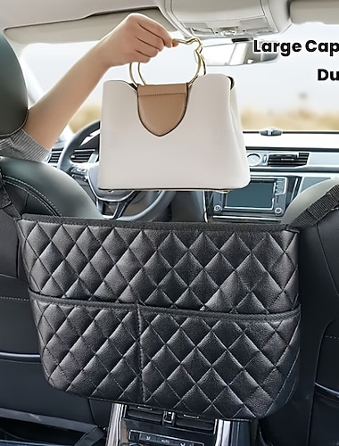  Grote organizer voor de rugleuning van uw auto - duurzame opbergtas van kunstleer voor het organiseren en opbergen van accessoires voor in de auto.