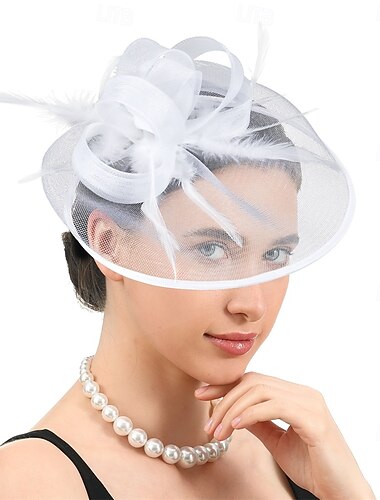  Hodepryd Tyll Tøy Fedora Bryllup Te Fest Hesteløp cocktail Elegant Årgang Med Fjær Hodeplagg Hodeplagg