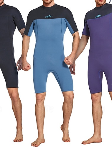  Miesten 3mm Neopreeninen sukellusmärkäpuku Koko kehon ihottumasuoja One Piece -surffauspuku Värien estäminen Vatsatuki Lyhythihainen Sukelluspuvut Lainelautailu Melonta Snorklaus Kevät