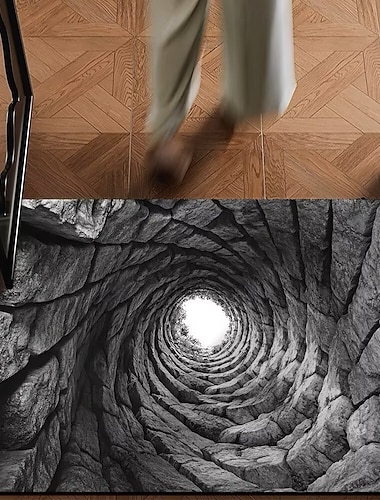  Tapis d'illusion d'optique tapis visuel piégeant antidérapant design géométrique pour l'entrée la salle de bain la chambre le salon intérieur extérieur terre de diatomée séchage rapide absorbant 20 x