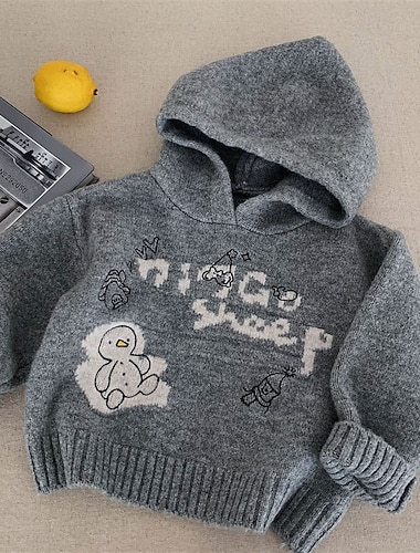  Gyerekek Fiú Pulóver pulóver Grafika Hosszú ujj Melegen tartani Szabadtéri Divat Szürke Ősz Ruhák 4 év +
