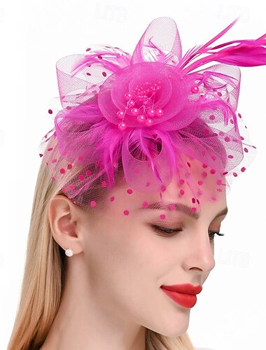  Hoofdtooi Veren kralen Bruiloft Verjaardag Elegant Vintage Met Strass Helm Hoofddeksels