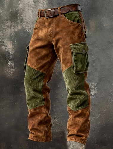  Herren Cargo-Hosen Hose Cordhose Hose aus Wildlederimitat Freizeithose Tasche Elastischer Bund Mehrere Taschen Einfach Komfort Weich Volle Länge Outdoor Lässig Täglich Urlaub Mode Lässiger Schnitt