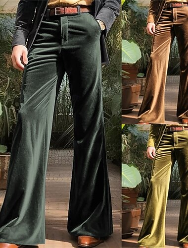  Retro Antiguo Años 70 Pantalones Los pantalones de campana Pantalones acampanados Hippie Disco Disfraz Hombre Víspera de Todos los Santos Carnaval Rendimiento Fiesta Uso Diario Adulto Pantalones