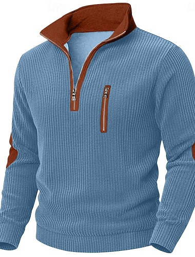  Miesten Vakosamettipaita T-paita Pitkähihainen paita Pitkähihainen poolokaulus Vetoketju Syksy Syystalvi Väripalikka Päivittäin Vapaa-aika Katutyyli Vetoketju Ylisuuret Löysä ulko- Katu Kausaliteetti