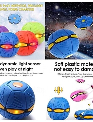  כדור כלבים צעצוע צלחת מעופפת, צלחת קסם ניידת, ילדים חיצוניים מקורים עב"ם