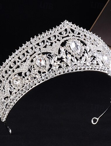  Crown Tiaras Hodepryd Legering Bryllup Bursdag Elegant søt stil Med Rhinsten Hodeplagg Hodeplagg