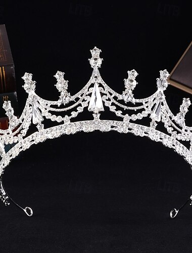  Couronnes Coiffe Alliage Mariage Anniversaire Élégant Avec Cristal Casque Couvre-chef