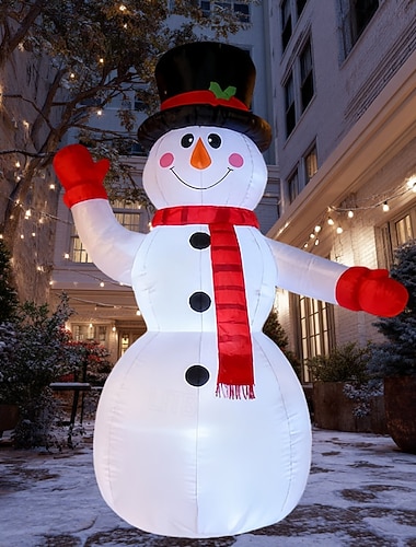  Duży, nadmuchiwany bałwanek LED o długości 4,5 m/15 stóp z lampą, idealny na dziedziniec, trawnik, ogród, przyjęcie świąteczne, świąteczna atmosfera, dekoracyjna lampa, wtyczka US/EU/UK/AU