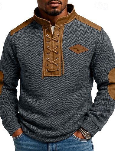  Miesten College Aja sivuun Harmaa Pystykaulus Tavallinen Kurenauha Tilkkutäkki Urheilu ja ulkoilu Kausaliteetti Päivittäin Katutyyli Tyylikäs Urheiluasut 봄 & Syksy Syystalvi Vaatetus Hupparit paidat