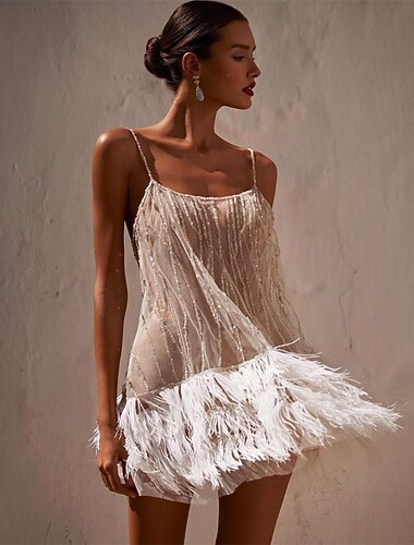  Jupe de performance pour la fête à thème samba sans manches en polyester avec perles et franges costume de performance