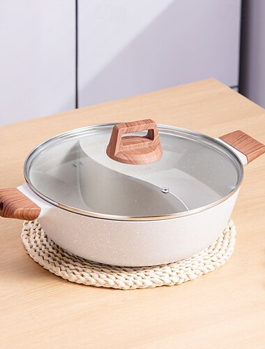  Dobbeltlags smakfull multifunksjonell varmgrytedeler for dobbel suppekoking - taksat dobbeltsidig varmgryte, egnet for induksjonskomfyrer, gasskomfyr, stekeovn og griller