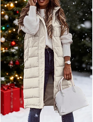  γυναικείο φλις γιλέκο ζεστό τσέπη με φλις επένδυση φερμουάρ turndown κομψό μονόχρωμο φαρδύ εξωτερικά ρούχα αμάνικα άνοιξη φθινόπωρο λευκό χακί s m l xl 2xl