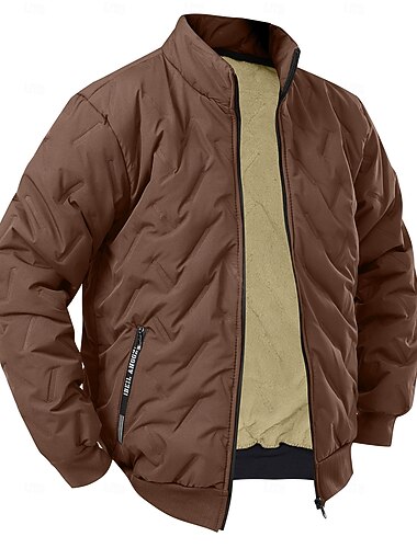  Per uomo Giacca in Pile Imbottito Formale Ufficio Comodo Tasca Imbottito Autunno Inverno Tinta unica Vacanza Vintage Collo ripiegato Regolare Blu Nero Cammello Grigio Giacca