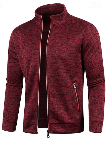  Herre Genser Glidelås med glidelås Genser med full glidelås Blå Denim blå Svart Vin Militærgrønn Opprett krage عادي Ta igjen glidelåsen Lomme Sport & Utendørs Daglig Ferie Polyester Gatemote