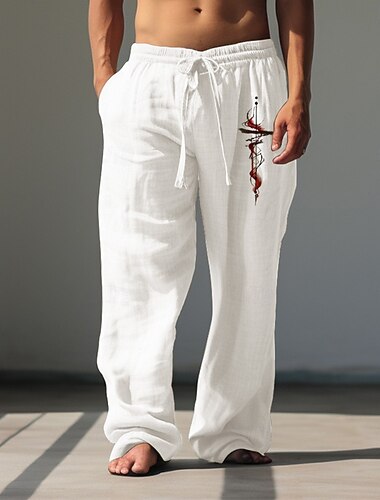  Homme Graphic Ethnique Pantalon Taille médiale Rétro Vintage Usage quotidien Vacances Sortie Printemps Automne Bleu Marron Vert