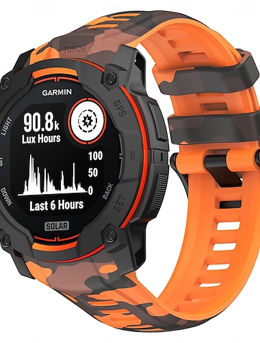  Klokkerem til Garmin Instinkt 3 Silikon Erstatning Stropp Justerbar Sportsrem Moderne spenne Blomstertrykt Armbånd