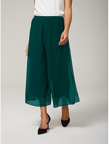  Damskie Bezczelny Elegancja Do kostek Średni Talia Elastyczny Biuro / praca Na co dzień Casual Szmaragdowy Lato Wiosna Jesień