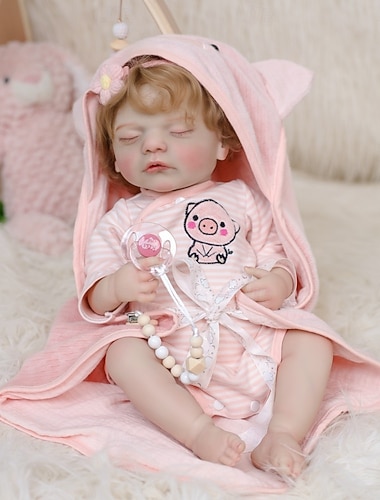  Реалистичные куклы-новорожденные - 22 дюйма. Спящие реалистичные новорожденные куклы с мягким тканевым телом и игрушкой для кормления для детей от 3 лет. Рождественский подарок.