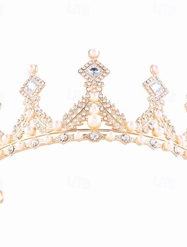  Couronnes Coiffe Alliage Mariage Anniversaire Élégant Avec Strass Casque Couvre-chef