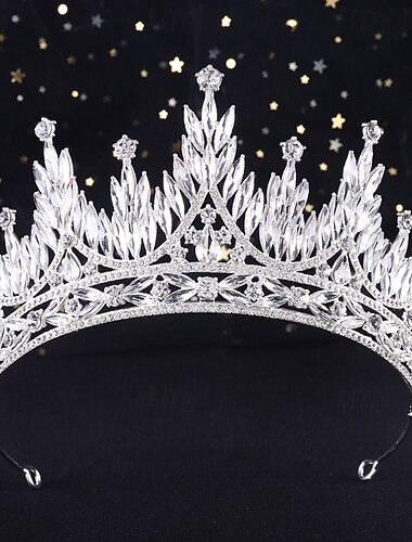  Crown Tiaras Hodepryd Legering Bryllup Bursdag Elegant Årgang Med Rhinsten Krystall Hodeplagg Hodeplagg