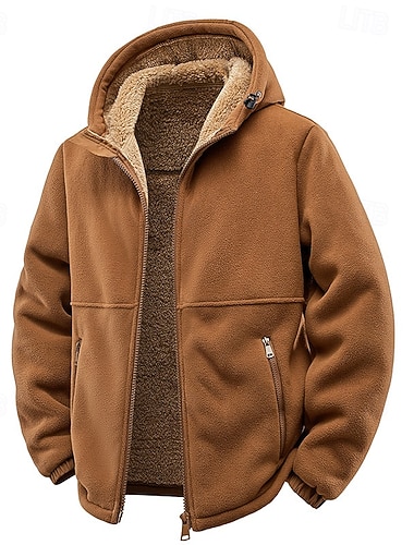  Herren Kapuzensweatshirt Vollreißverschluss-Kapuzensweatshirt Reißverschluss Kapuzensweatshirts Sherpa-Fleece-Hoodie Blau Schwarz Armeegrün Braun Mit Kapuze Einfach Reißverschluss Tasche Sport