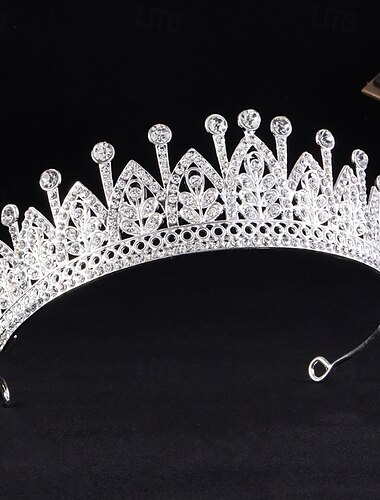  Crown Tiaras Hodepryd Legering Bryllup Bursdag Elegant søt stil Med Rhinsten Hodeplagg Hodeplagg