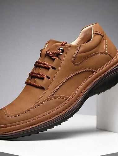  נעלי שרוכים דמוי עור חומות לגברים - אלגנטיות וקלאסיות, נהדרות לעבודה, עסקים קז'ואל ולבוש יומיומי