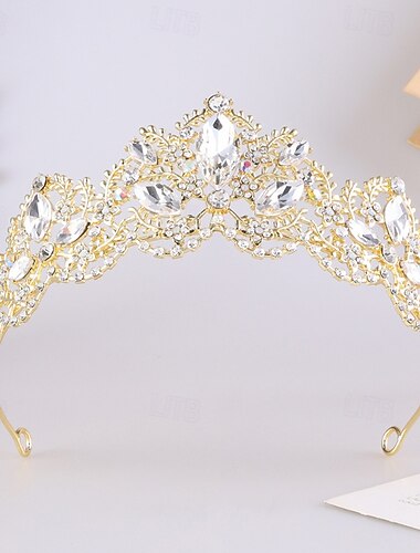  Crown Tiaras Hodepryd Strass Legering Bryllup Bursdag Elegant Årgang Med Rhinsten Hodeplagg Hodeplagg