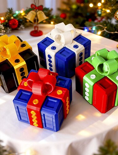  3Dの迷惑なギフトボックス（ネジ付き）、クリスマスカラーのボックス、陽気なマネーカードコンテナ、迷惑なギフトボックス、3Dプリントのギフトボックス、究極のいたずらギフトボックス、本当にいたずら