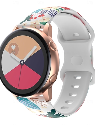  Uita-Band pentru Samsung Galaxy Watch 8/7/6/5/4 40/44mm, Watch 6 Classic 43mm, Watch 4 Classic 42mm Silicon Înlocuire Curea Ajustabil Banderolă Sport Imprimat Floral Brăţară